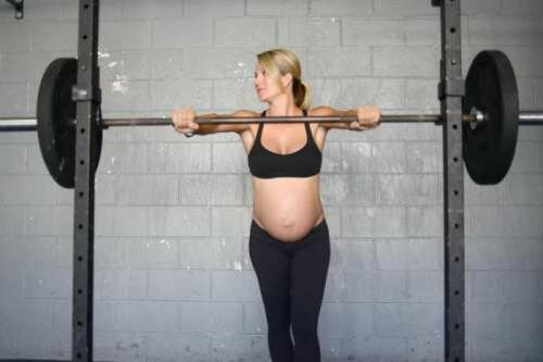 She is eight-and-half months pregnant