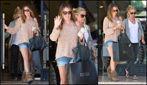 best buds ashley tisdale and haylie duff shop till they drop at barneys new york in beverly hills